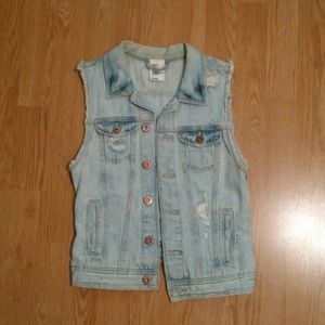 H&M Distressed Denim Vest